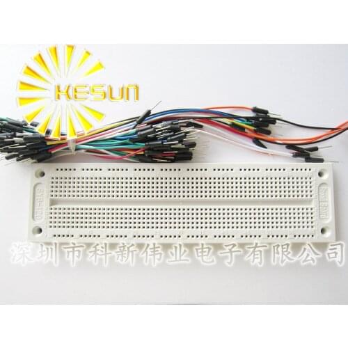 FREE SHIPPING Mini Breadboard 700 Points Solderless PCB Bread Board SYB-120 + 65 Flexible jumper wires
