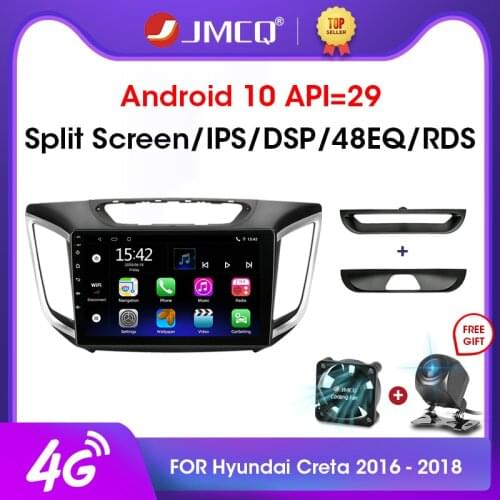 JMCQ Android 10.0 2G+32G DSP CarPlay Car Radio Multimidia Video Player Navigation GPS For Hyundai Creta ix25 2015-2019 2 din dvd