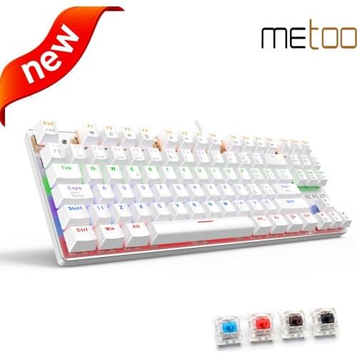Metoo 89Key Gaming Mechanical Keyboard Russian Spanish English USB Wired LED Backlit With numeric keypad For Desktop notebook