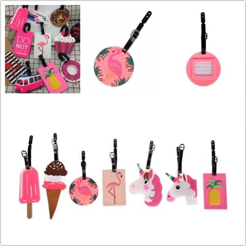 Travel Accessories Creative Baggage Boarding Tags Luggage Tag Animal Cartoon Silica Gel Suitcase ID Addres Holder Portable Label