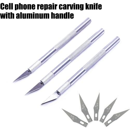 Metal Scalpel Knife Blades Non-slip Cutter Engraving Craft Knives Blades for Mobile Phone Laptop PCB Repair Hand Cutting Tools