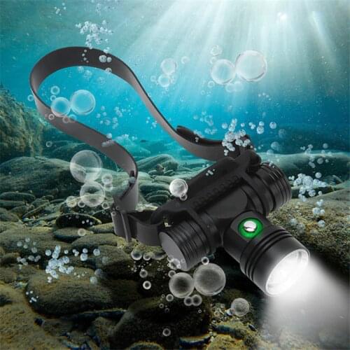 Diving LED headlamp Flashlight Dive 80 Meter XM-L2 LED 18650 Waterproof IPX8 Underwater Camping Lanterna headlight Torch Lamp