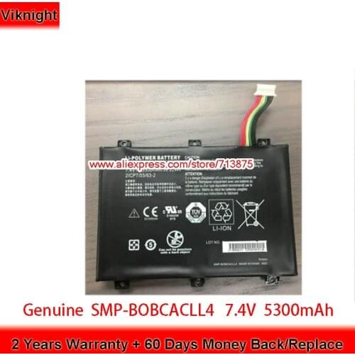 Genuine SMP-BOBCACLL4 Battery for Xplore XSlate IX101B1 B10 IX101B2 D10 21-93042-01 Laptop 7.4V 5300mAh
