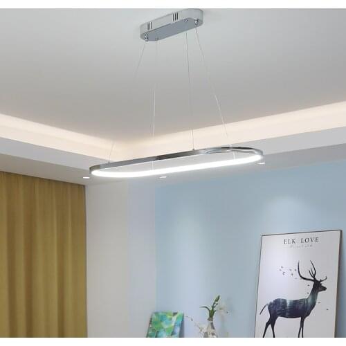 New Modern Led Chandelier For Dining Room Bar Kitchen Room Oval Shape Chandelier Lighting Chrome plating Fixtures lamparas colga