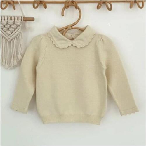 New 2021 Baby Kids Girls Pullover Sweaters Childrens Clothes Spring Autumn Baby Kids Girls Long Sleeve Pure Color Knit Sweater