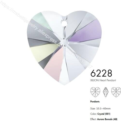Ms.Betti Heart Pendant 6228 Austrian Crystal Beads For DIY Jewelry Making Accessories Findings