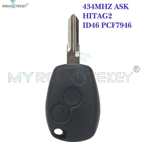 Remtekey 2 button 434Mhz VAC102 pcf7946 for Renault Clio Modus Kangoo remote key