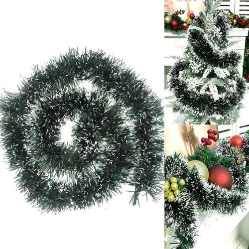 2m Christmas wreath family party wall door decoration green and white party knot ornament Christmas tree top Chr border sup Z4T0