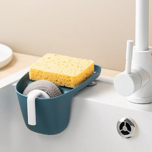 Nordic Style PP Drain Rack Sponge Holder Suction Cup Storage Basket Home Organizer Kitchen Accessories For Cleaning Brush Soap