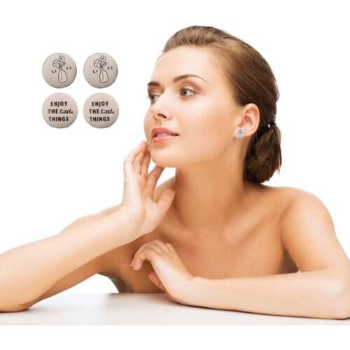 SUQI New Cotton Printing Stud Earrings For Women Fashion Jewelry Stainless steel Silver color Earrings boho earring for girl