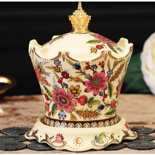 Light Luxury Ceramic White Blue Cotton Swab Toothpick Holder Coffee Table Dining Table Storage Box Home Decoration Ornaments