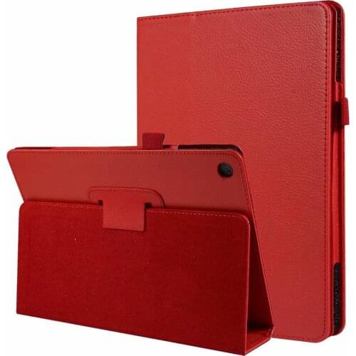 Slim Folding Fashion Litchi PU Leather Tablet Protective Shell for Huawei MediaPad M5 Lite 10.1 Case Flip Stand Cover Coque+pen