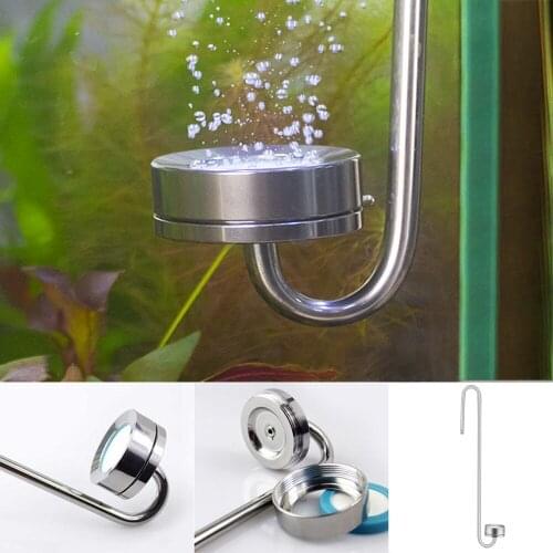 High Quality Aquarium CO2 Diffuser Stainless Steel CO2 Diffuser Atomizer Flat Design with 1mete Air Line 1x Check Valve S L Size