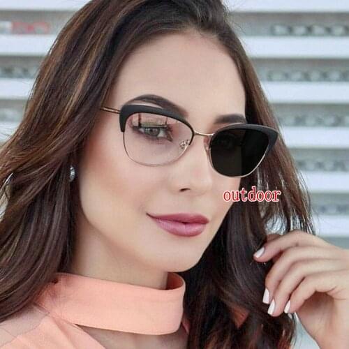 Brand gray Lens Reading Glasses Women Presbyopia Hyperopia Glasses Female Sun Photochromic eyeglasses uv400 with box NX