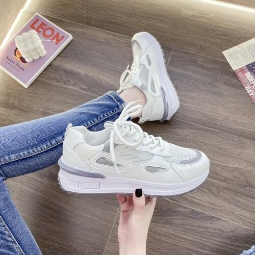 2021 New Women Sneakers Air Mesh Lace-up Rubber Woman Fashion Sneaker Vulcanized Shoes Zapatillas Mujer Women Casual Shoes