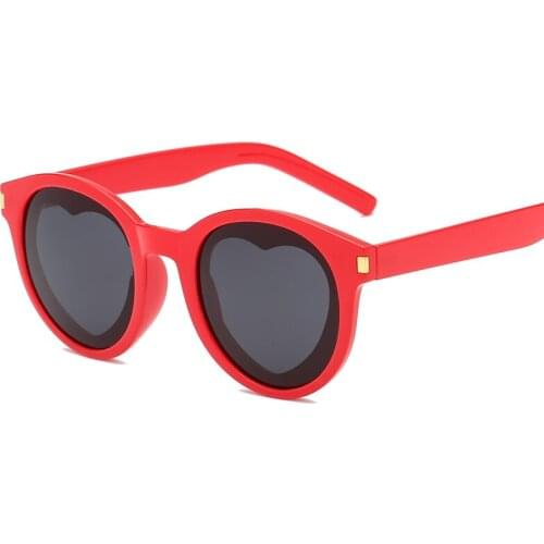 Love Heart Sunglasses Women Round Vintage Christmas Gift Black Pink Red Heart Shape Sun Glasses for Women Uv400