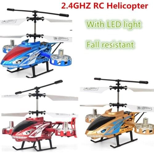 2.4GHZ RC Helicopter With LED Light Mini Helicopterwith Gyro RTF for kids Outdoor Flying Toys Gift Anti-Collision Anti-Drop