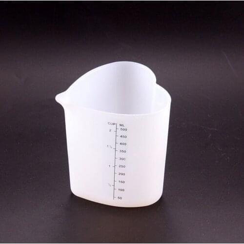 200pcs 500 ML Measuring Cup Silicone Heart Shape Large Capacity Soft Measure Cup Home Cake Baking Liquid Measure Tools