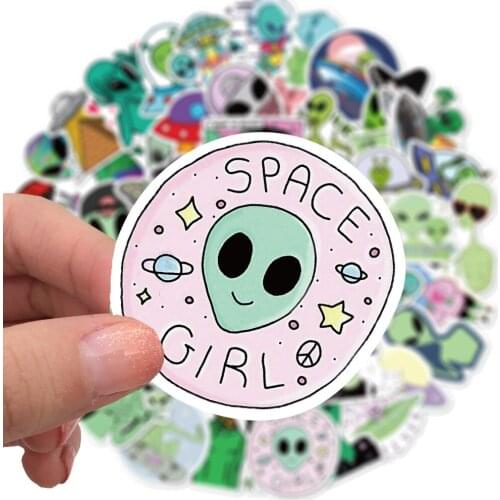 50pcs Alien Graffiti Stickers Car Motorcycle Mobile Phone Suitcase Trolley Laptop Stickers Kids Gift Stickers Toys
