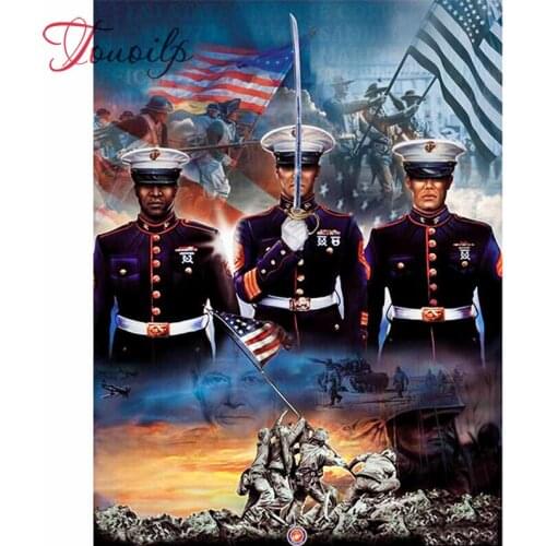 DIY 5D Diamond Painting Army Warrior Cross Stitch diamond embroidery Needlework Rhinestone paintings Home decor