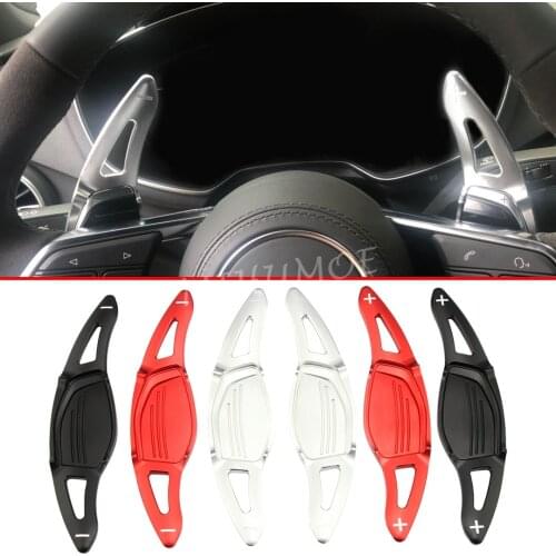 Aluminum Steering Wheel Gear Box Shift Paddle Extension For Audi RS3 RS4 RS5 R8 TT RS Q3 Q8 Interior Accessories Trims