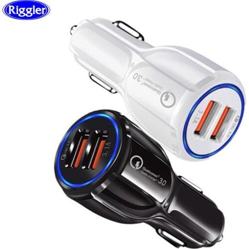 QC3.0 Car Charger Dual USB Port Phone Charger for iphone11 XS MAX SamsungS10 Huawei mate30 Xiaomi Tablet Universal