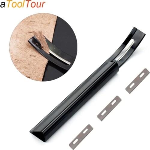 Stainless Steel Safety Beveler Skiver Thinning Leather Blade Knife Craft Leather Skiver Blades DIY Seams Tool Handmade Sewing