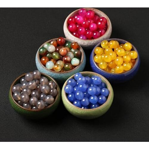 Natural Stone Beads Agates Tiger Eye Amazonite Quartz Round Loose Beads For Jewelry Making Charm For DIY Bracelets Necklaces