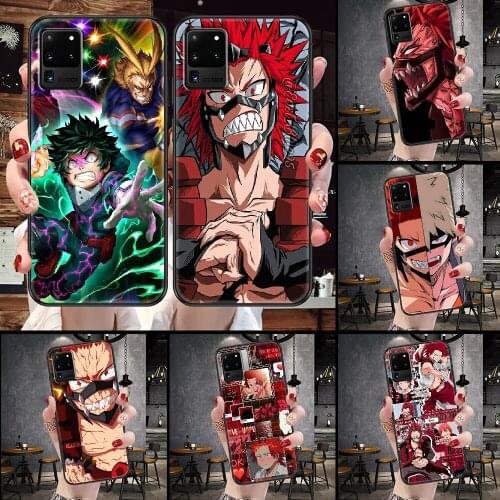 Kirishima My hero academia Phone case For Samsung Galaxy Note 4 8 9 10 20 S8 S9 S10 S10E S20 Plus UITRA Ultra black tpu back