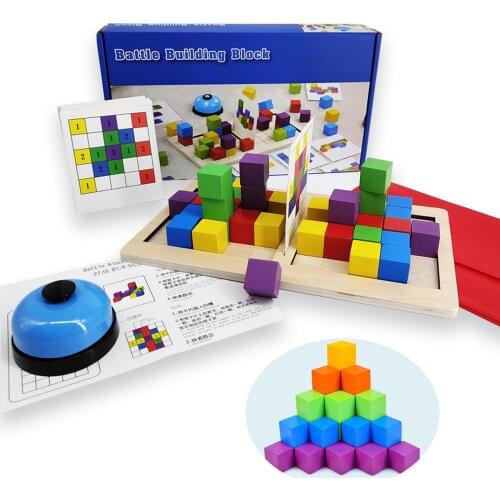 Chess Board Puzzle Toys Montessori 3D Reasoning Logical Thinking Jigsaw Battle Memory Games Educational Wooden Toys Children