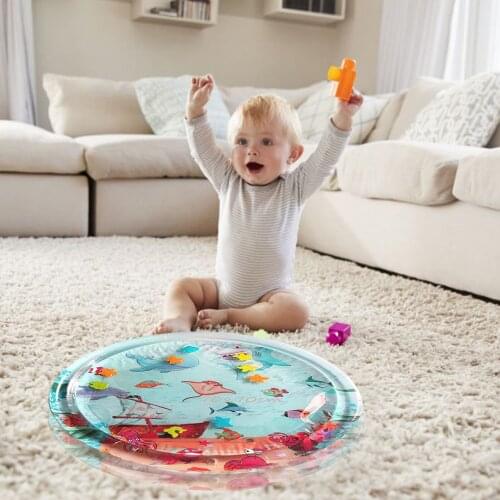 Baby Kids Water Play Mat Inflatable Infants Tummy Time Activity Playmat Baby Water Mat Marine Life Inflatable Water Pad Toys