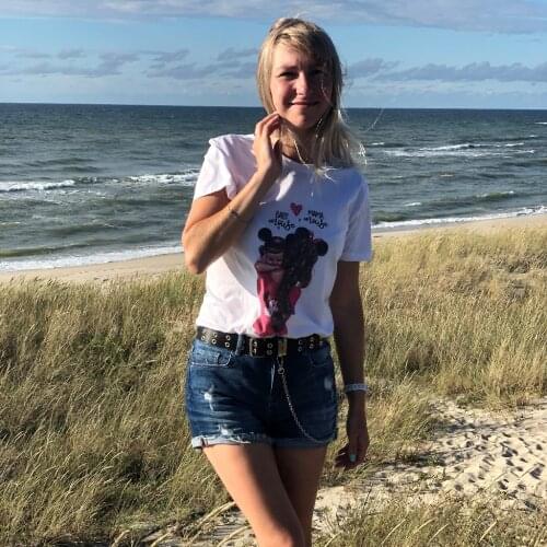 Urban Outfitters Womens Oversize Mama Shirt T-Shirts for Girls 2021 I Like My Child Super Mom Summer Casual Short Sleeve Top