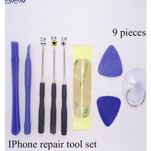 Hot selling 9 in 1 Mobile Phone Repairing Tool Kit Spudger Pry Opening Tool LCD Repair Tools with 2.0MM\0.8MM star screwdrivers