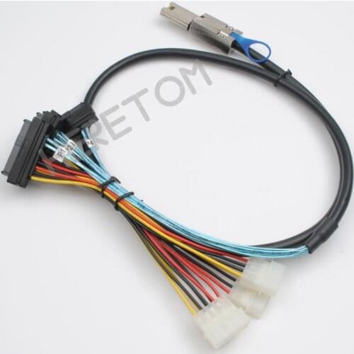 HD Mini SAS SFF-8088 26Pin TO 4 SFF-8482 SAS 29Pin HDD Cable, Hard Disk Drives Raid Data with Power Cable 2M/200CM