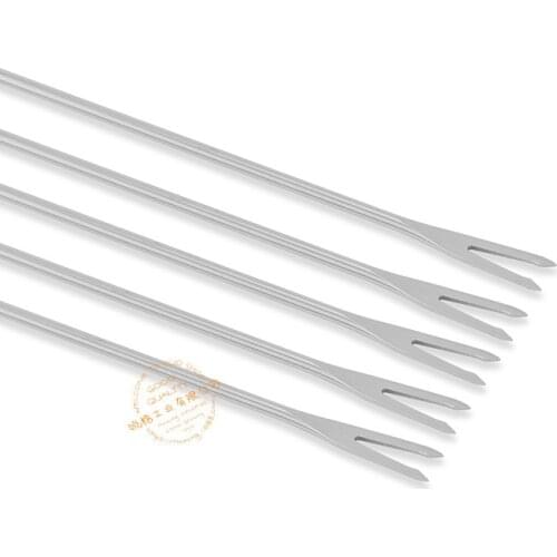 Stainless Steel Chocolate Fork Hot Pot Forks Cheese Fruit Dessert Fork Fondue Melting Skewer Kitchen Tools