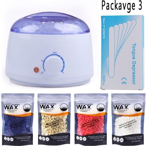 Hair Removal Wax-melt Machine Heater Wax Beans Wood Stickers Hair Removal Machine Waxing Unhairing Kit Calentador