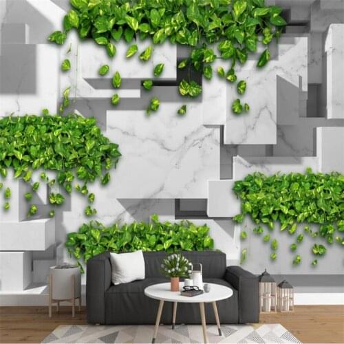 Milofi custom 3D wallpaper mural fresh 3d three-dimensional abstract geometric square living room bedroom background wall decora