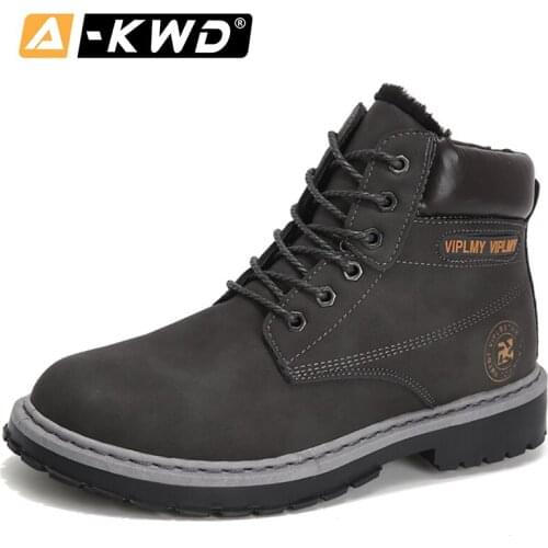 Winter Leather Casual Snow Boots Rubber Waterproof Work Shoes Men 2021 Fashion Mens Boots Botas Hombre Footwear Bottine Homme
