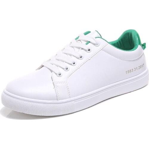 2020 Spring, Autumn, Winter And Summer MenS Lace-Up Casual Shoes High-Grade PU MenS Shoes Fashion Flat White Shoes Men