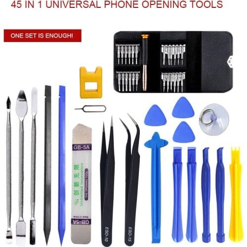 45 in 1 Mobile Repair Kit Set Of Tools Phone Opening Screwdriver For Ipad Iphone Xiaomi Huawei Disassemble Accessories