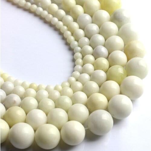 Natural white Round Beads Ivory jades Bead For Jewelry Making Bracelet Necklace Jewelry DIY 15 inches 4 6 8 10 12mm Accessor