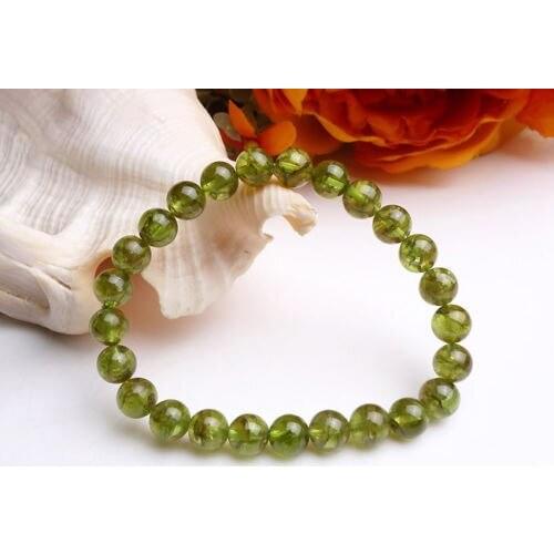 Genuine Natural Green Peridot Gemstone Round Beads Bracelet 7mm AAA Free Shipping
