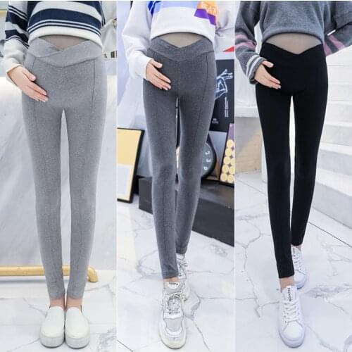 2020 new pregnant women pants spring and autumn cotton leggings pregnant women low waist pants trousers feet pants outer wear
