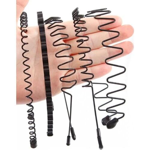 6PCS 2021 New Metal Hairband Spring Wavy Hair Hoop Anti-slip Headband Hair Accessories For Men Women Hair Clip Hair Accessories