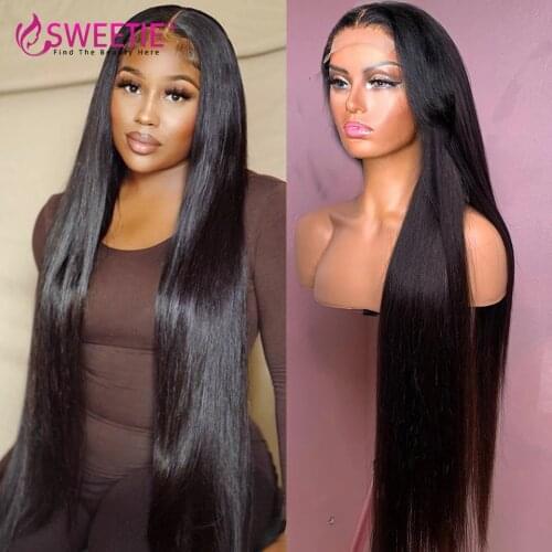 5x5 Closure Wig Straight HD Transparent Lace Front Wig 100% Human Hair Wigs Brazilian Remy Hair 150% Lace Front Human Hair Wigs