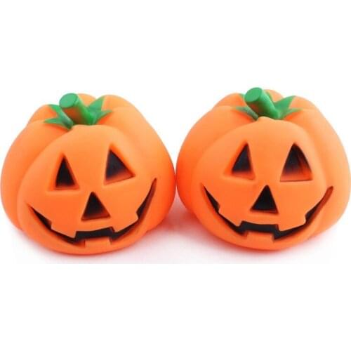 Squeaker Pet Dog Toys Halloween Pumpkin Orange Rubber Squeak For Dogs Cats Bite Resistance Cachorro Honden Speelgoed Mascotas