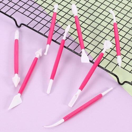 8pcs/set Carved Pen Plastic Cake Decorating Modelling Fondant Pastry Tools Making Knife Tools Chocolate Cutter Modeling Car W1I6