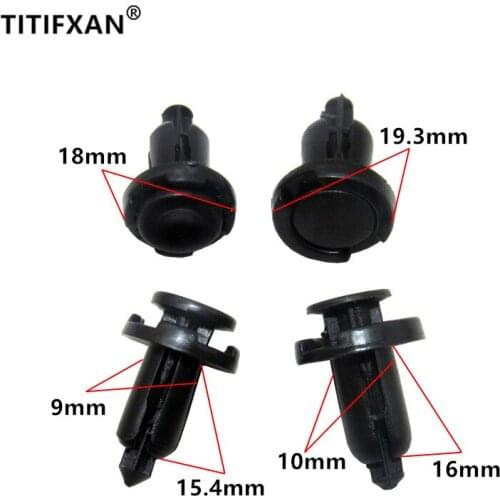 50PCS 9mm 10mm hole Plastic Rivet for Subaru Outback Tribeca Legacy Forester Fastener Clips Car Fender Bumper Retainer Push Pins