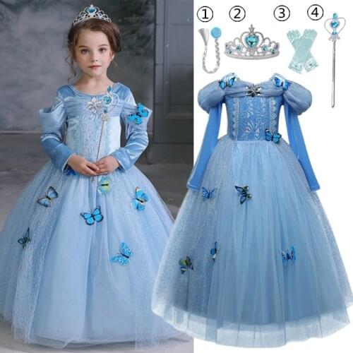 Girls Princess Dress Halloween Cosplay Party Costume For Kids Fancy Dress Up Children Christmas Clothes Disfraz