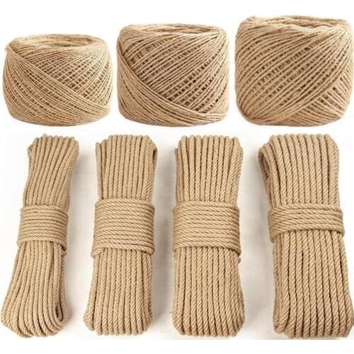 Hand-Woven Diy Material Coarse Ornament Wear-Resistant Hemp Rope Fine Linen Photo Wall Decorative Natural Jute Twine Tied Cord